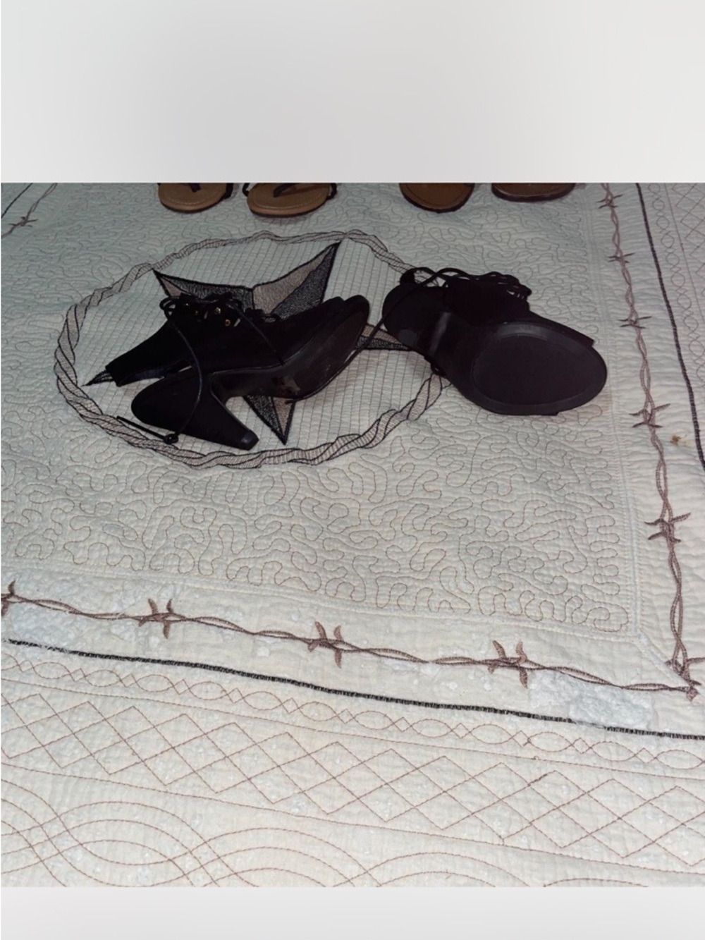 Black Lace-Up High Heel Sandals - Women - Picture 5 of 5